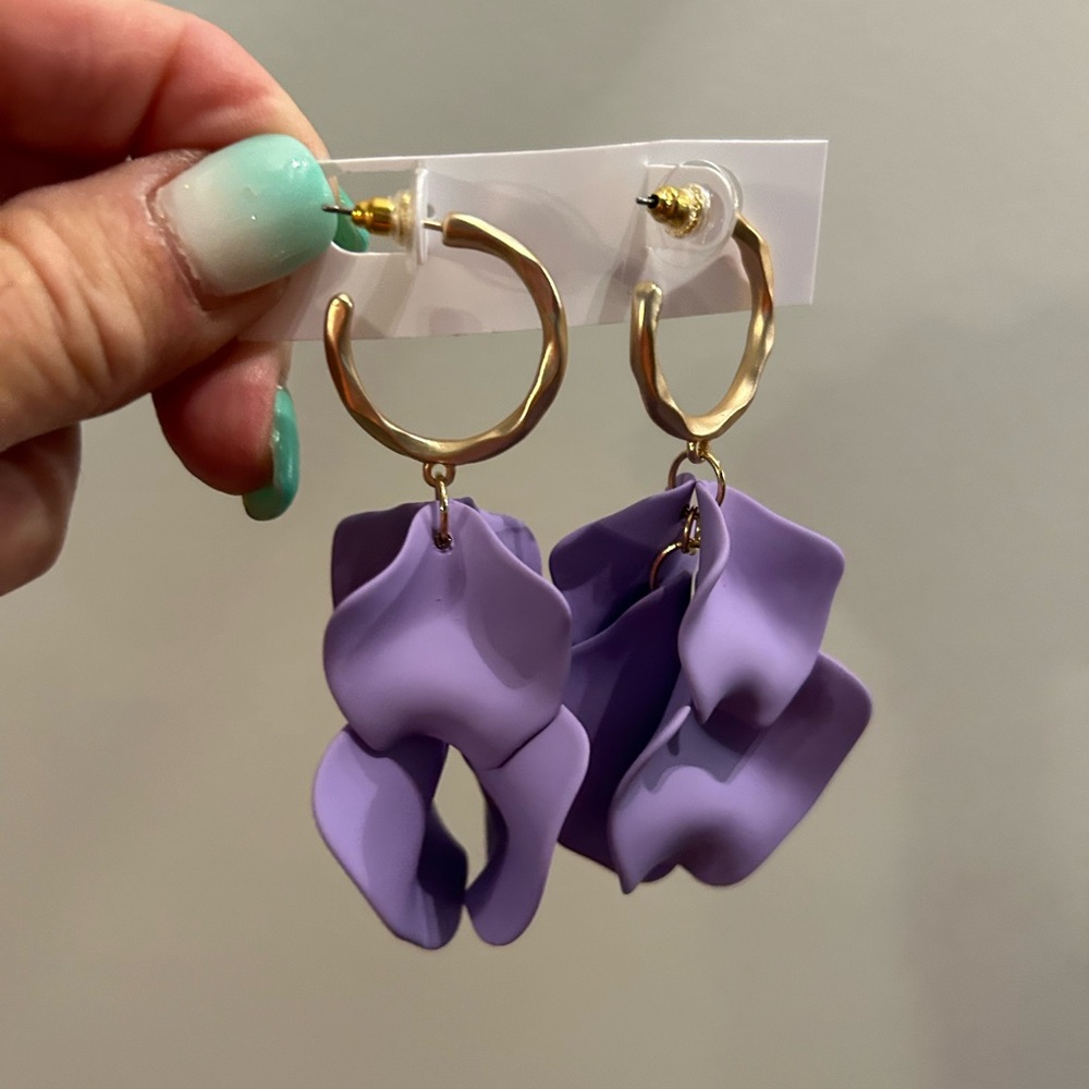 Earrings petal Drop LAVENDER